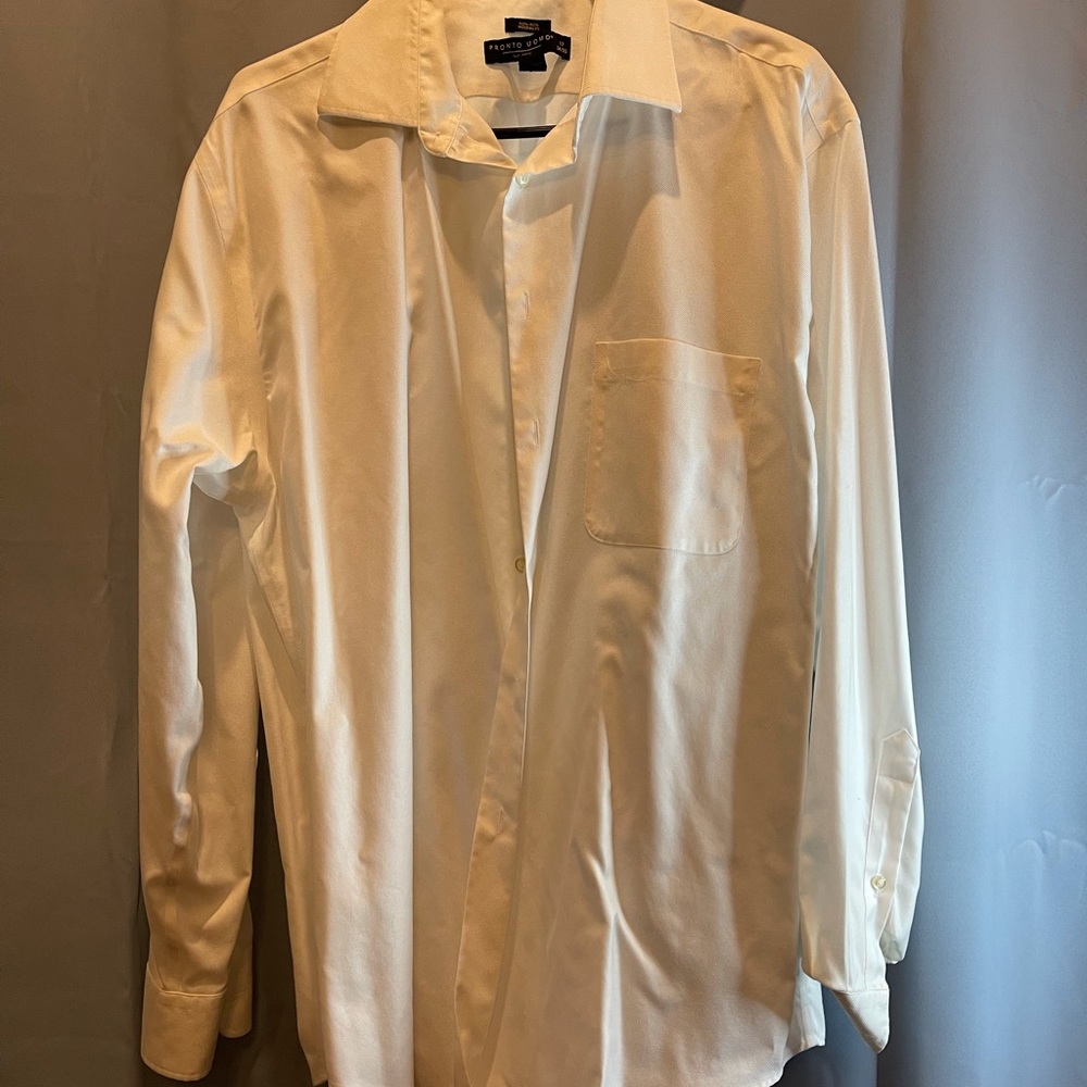 Men’s White Collared Dress Shirt 2X